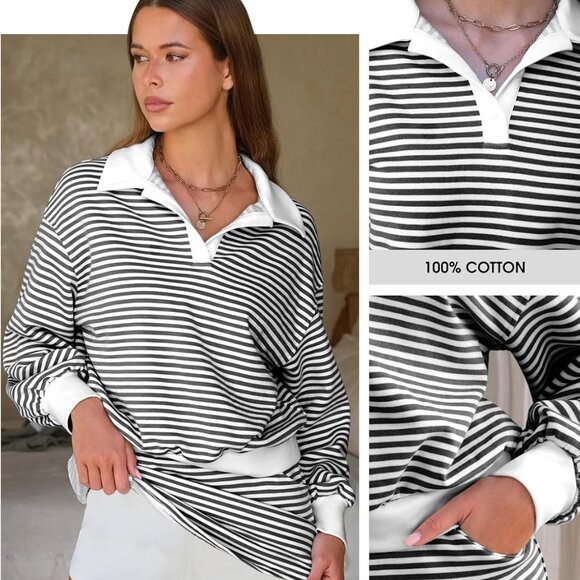 Comfy Fall Two-Piece Cotton Sets with Skort & Sweatshirt for Active Women - Picture 3 of 6